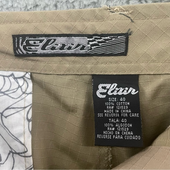 Elixir Mens Cargo Shorts Size‎ 40 Khaki Regular Fit Ripstop Fabric Workwear - Picture 7 of 10